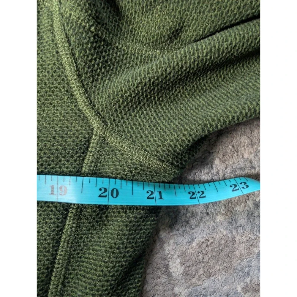 The North Face Jacket Mens Med Olive Green Fleece Full Zip Pocket Outdoor Hiking